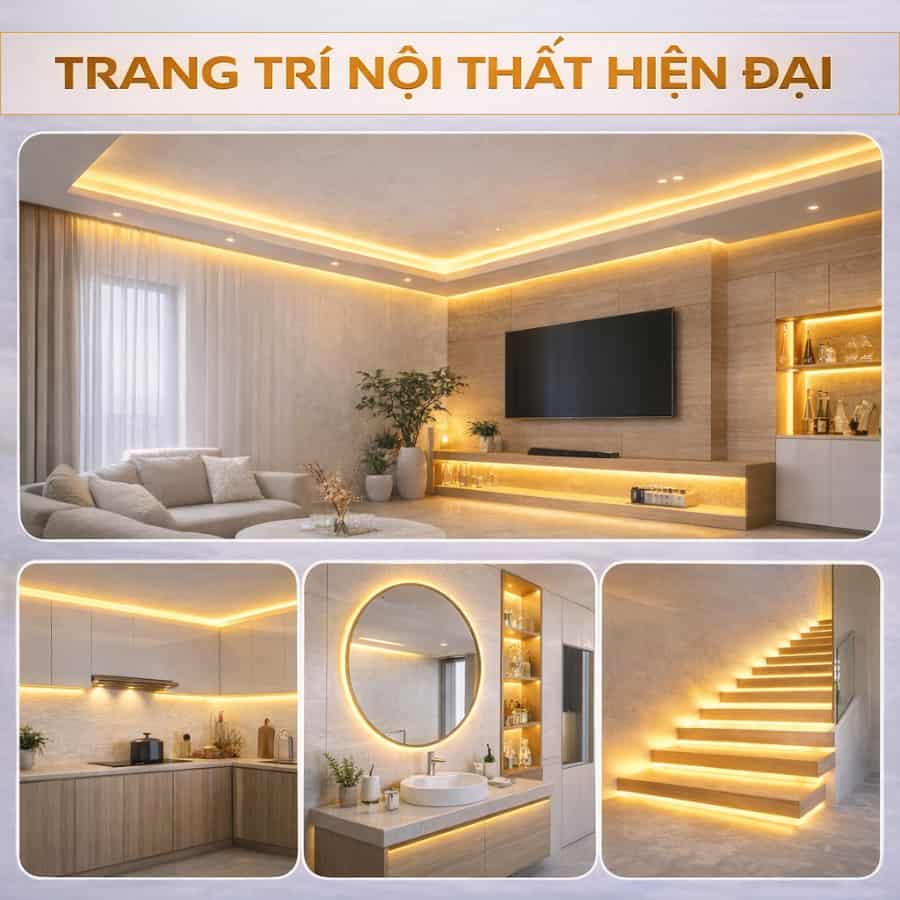 Đèn LED dây chiếu sáng thương mại cho quán café và showroom