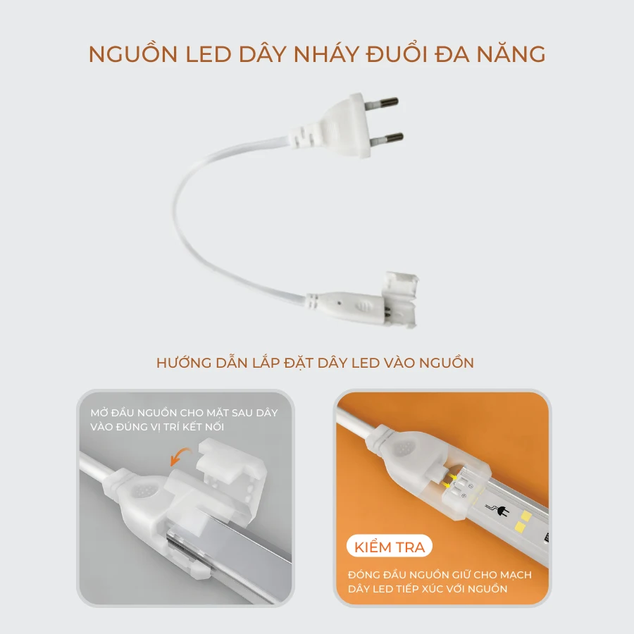 Nguồn LED dây chạy đuổi 220V và hướng dẫn lắp đặt vào dây LED