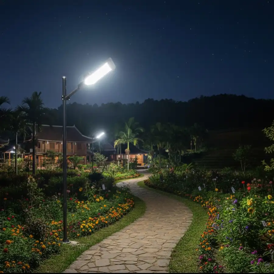 Đèn LED 220V chiếu sáng sân vườn và lối đi ban đêm