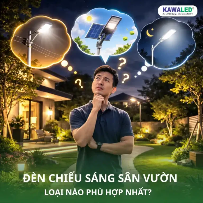 Cách chọn đèn chiếu sáng sân vườn ngoài trời phù hợp giữa đèn 220V, đèn năng lượng mặt trời sân vườn và đèn cảm biến ánh sáng