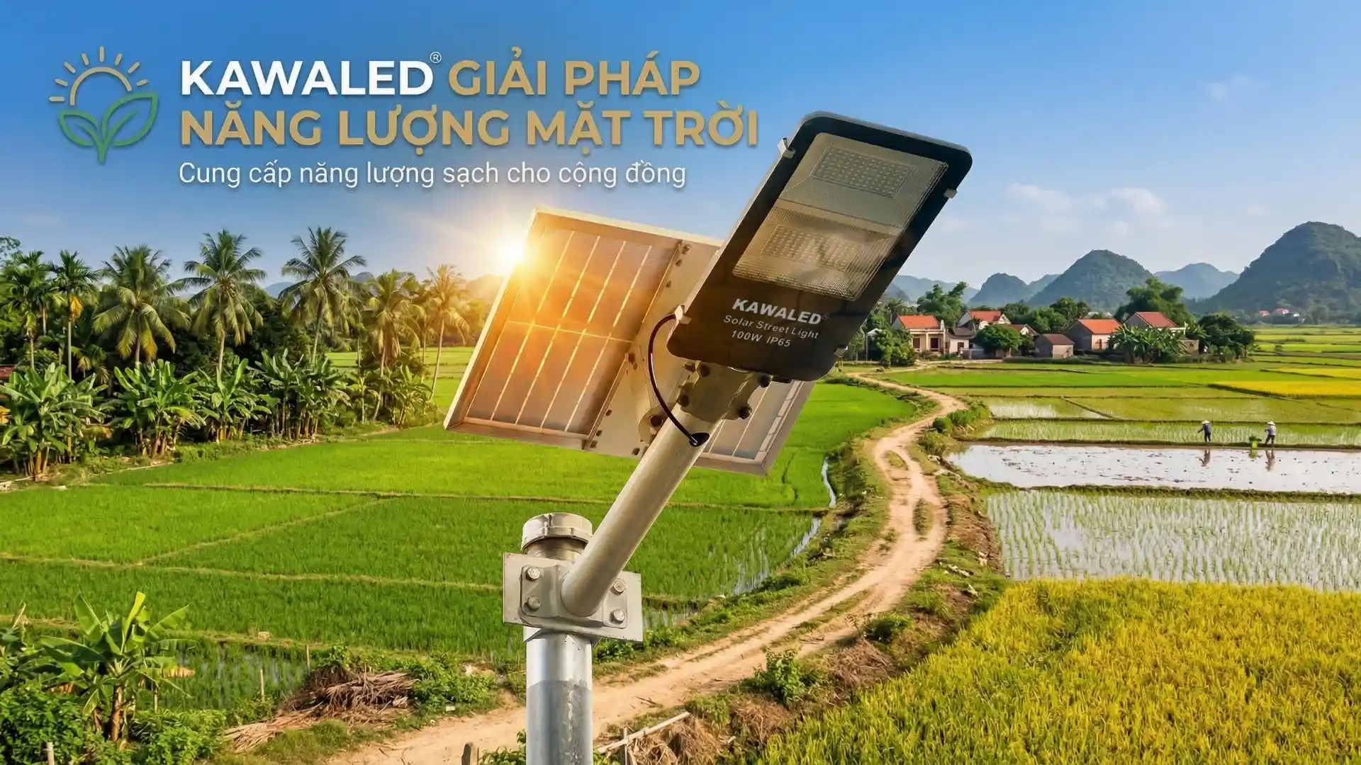 đèn đường năng lượng mặt trời STL Kawaled chiếu sáng trang trại