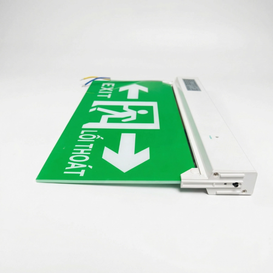 đèn exit e506-2b2 góc nghiêng thiết kế mỏng