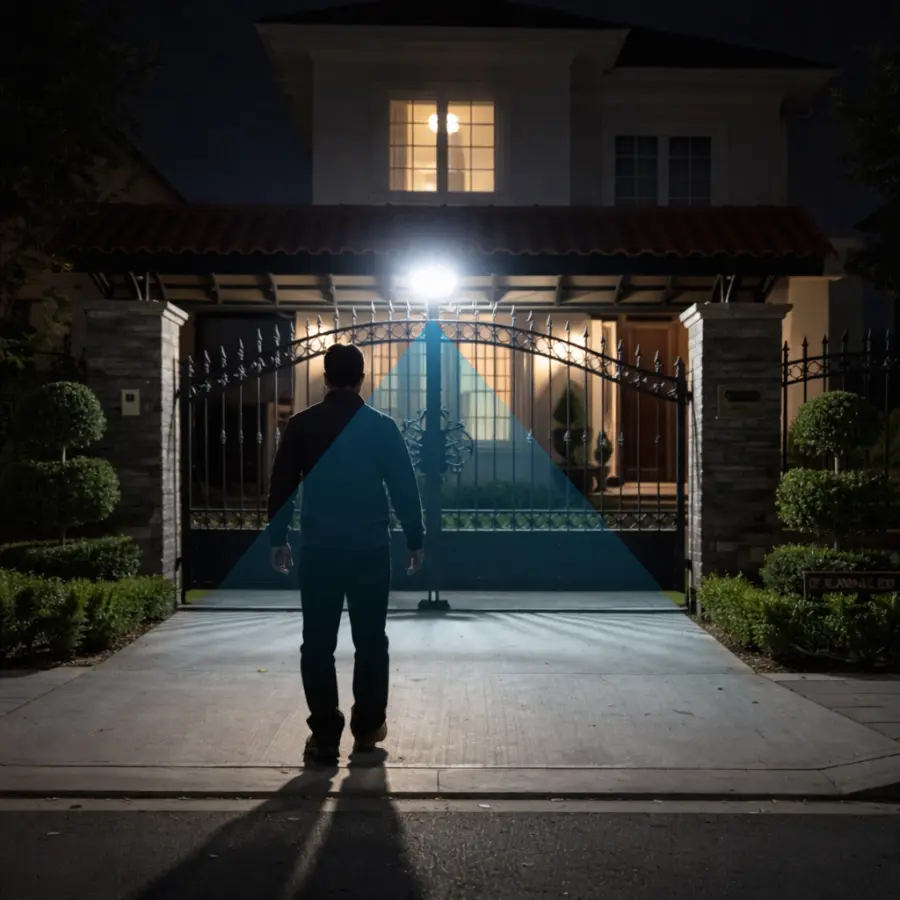 Đèn pha cảm ứng KAWALED lắp ngoài trời chiếu sáng sân nhà ban đêm