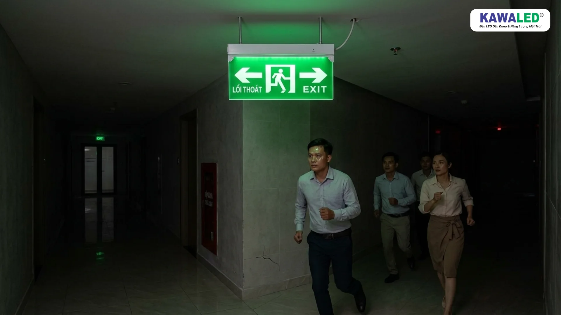 đèn thoát hiểm e506 trong tình huống khẩn cấp