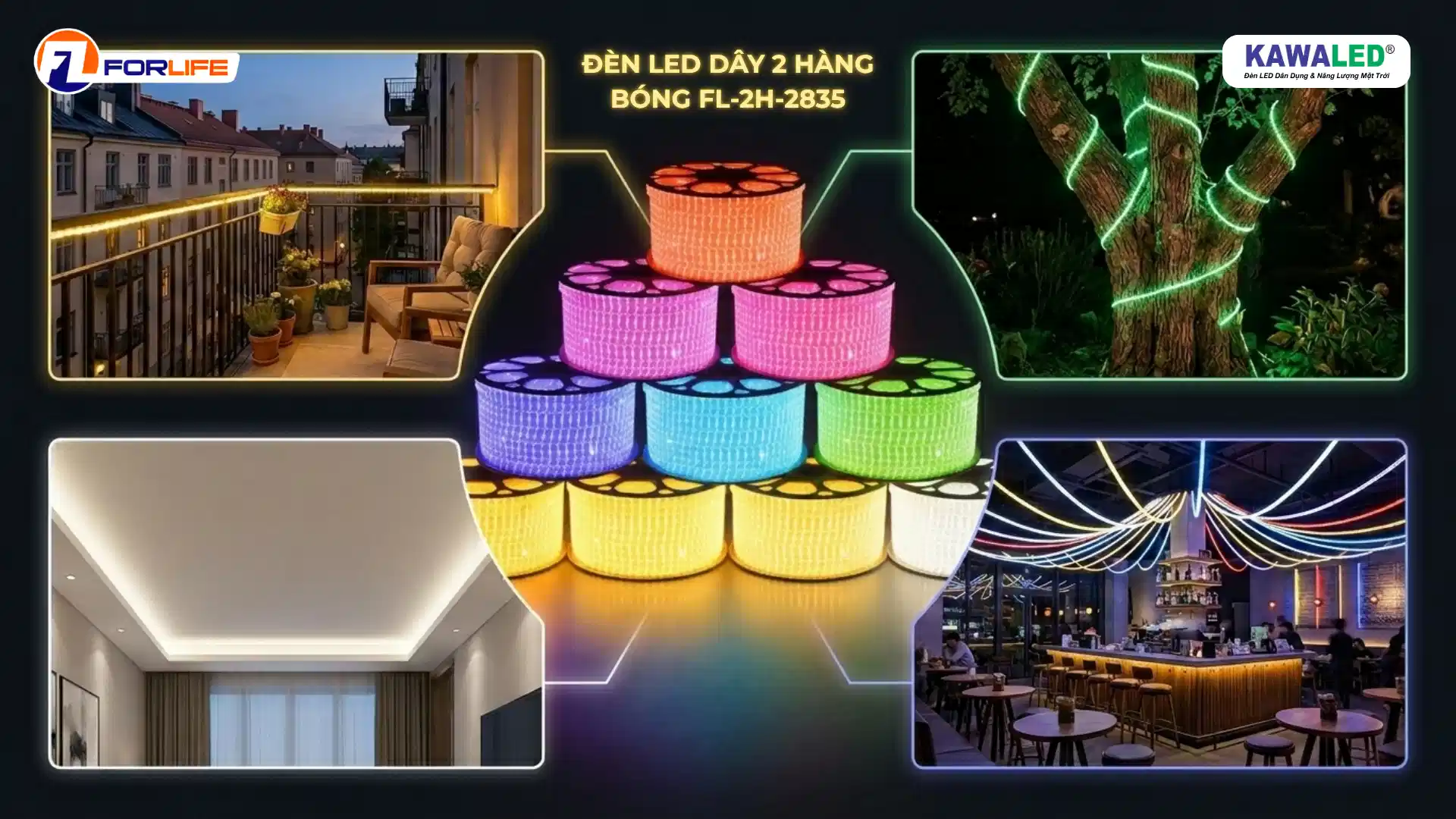 đèn led dây ngoài trời chống nước, siêu