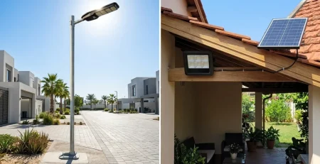 so sánh đèn năng lượng mặt trời liền thể và tấm pin rời