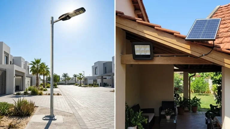 so sánh đèn năng lượng mặt trời liền thể và tấm pin rời