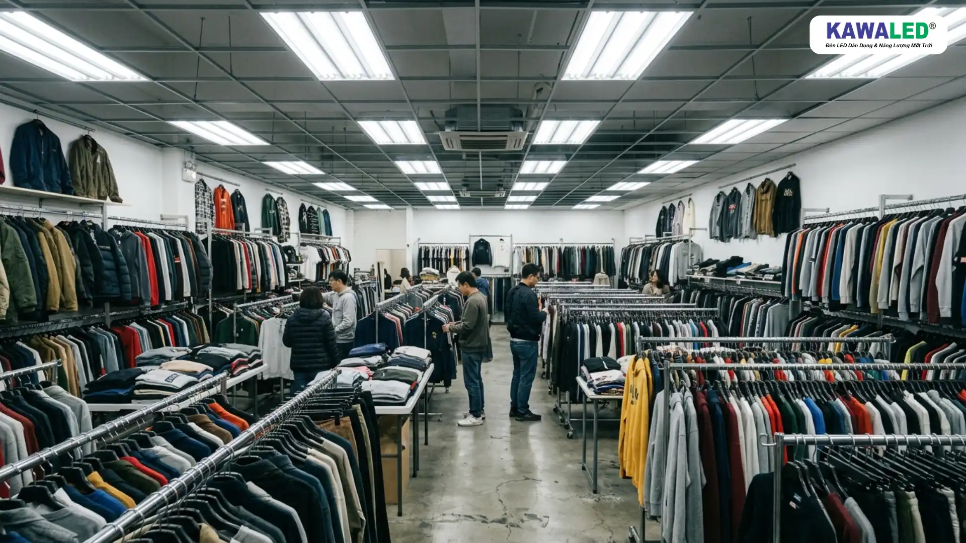 ánh sáng shop quần áo không chuẩn làm sai màu sản phẩm