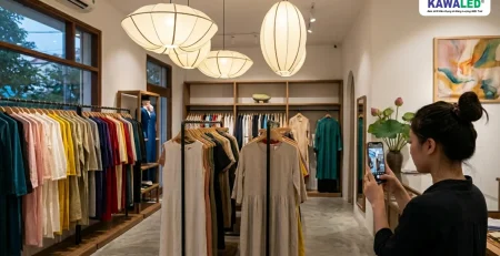 cách chọn đèn cho shop quần áo giúp ảnh chụp rõ và màu chuẩn