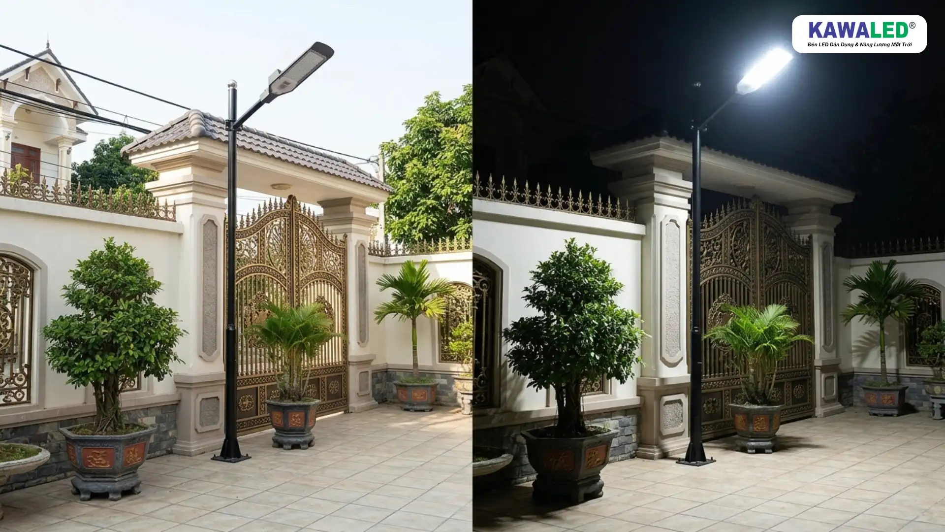 đèn cảm biến ánh sáng tự động bật ban đêm và tắt ban ngày