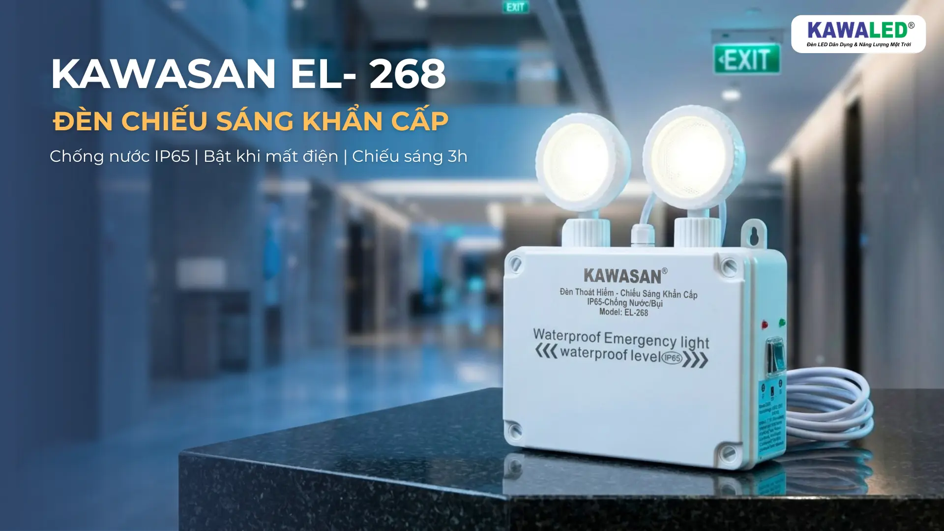 đèn chiếu sáng khẩn cấp Kawasan EL-268 chống nước IP65