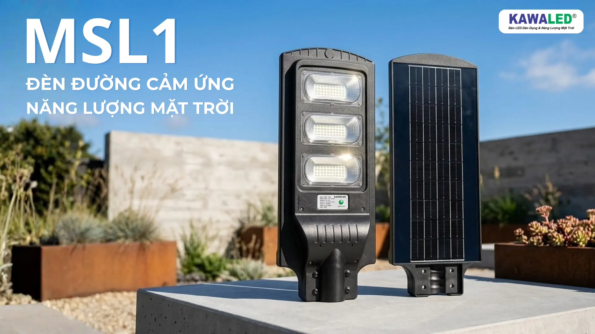 đèn đường năng lượng mặt trời cảm biến MSL1 cao cấp
