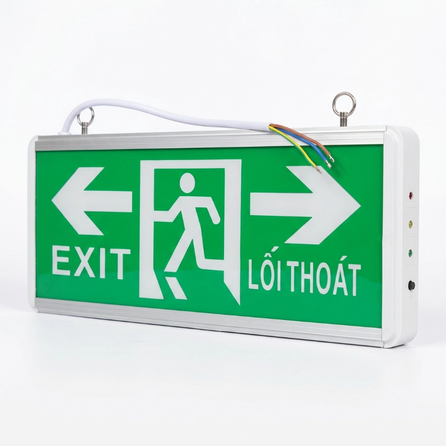 đèn exit 2 mặt chỉ 2 hướng