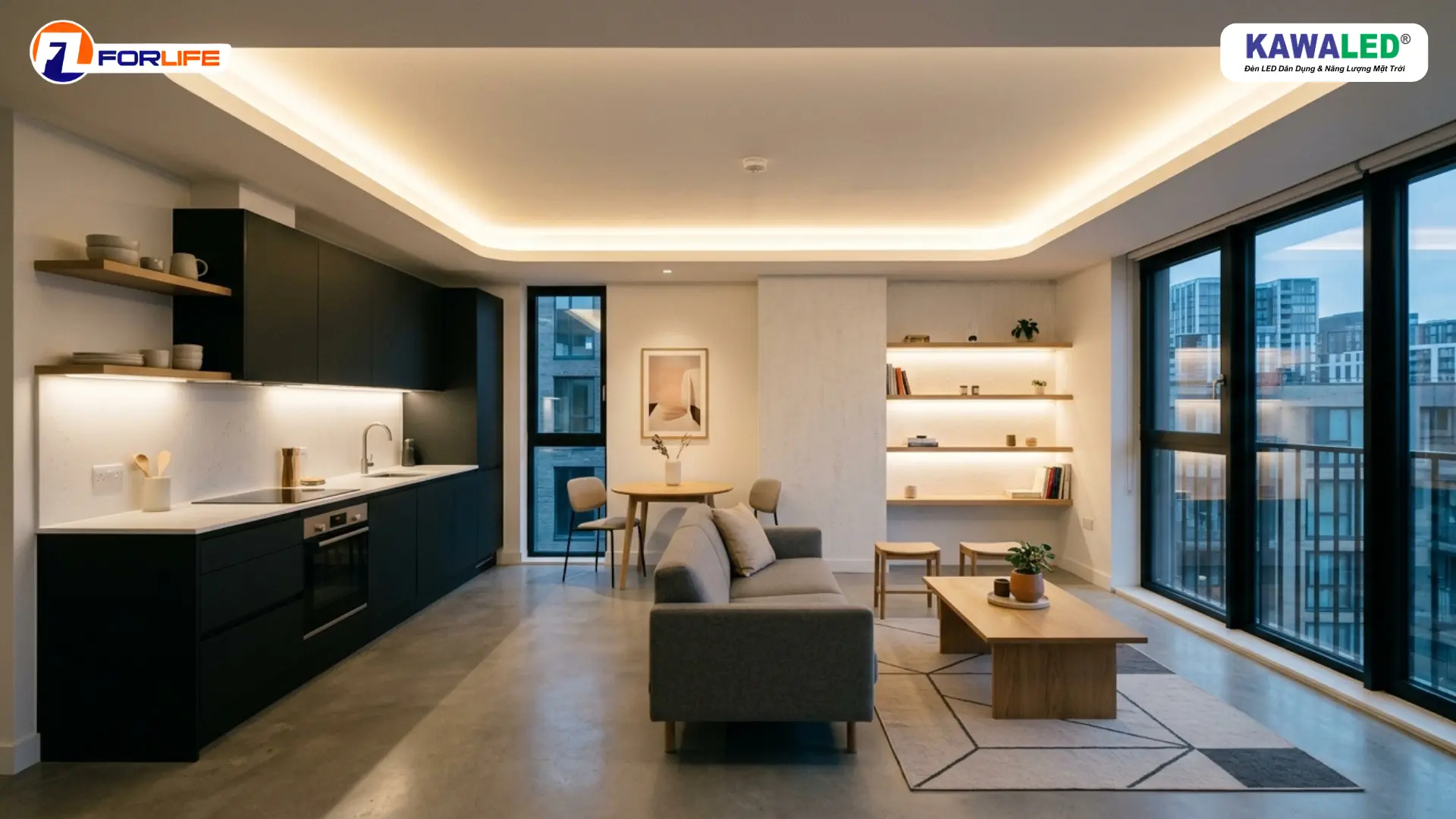 đèn LED dây COB chống chói ánh sáng liền mạch