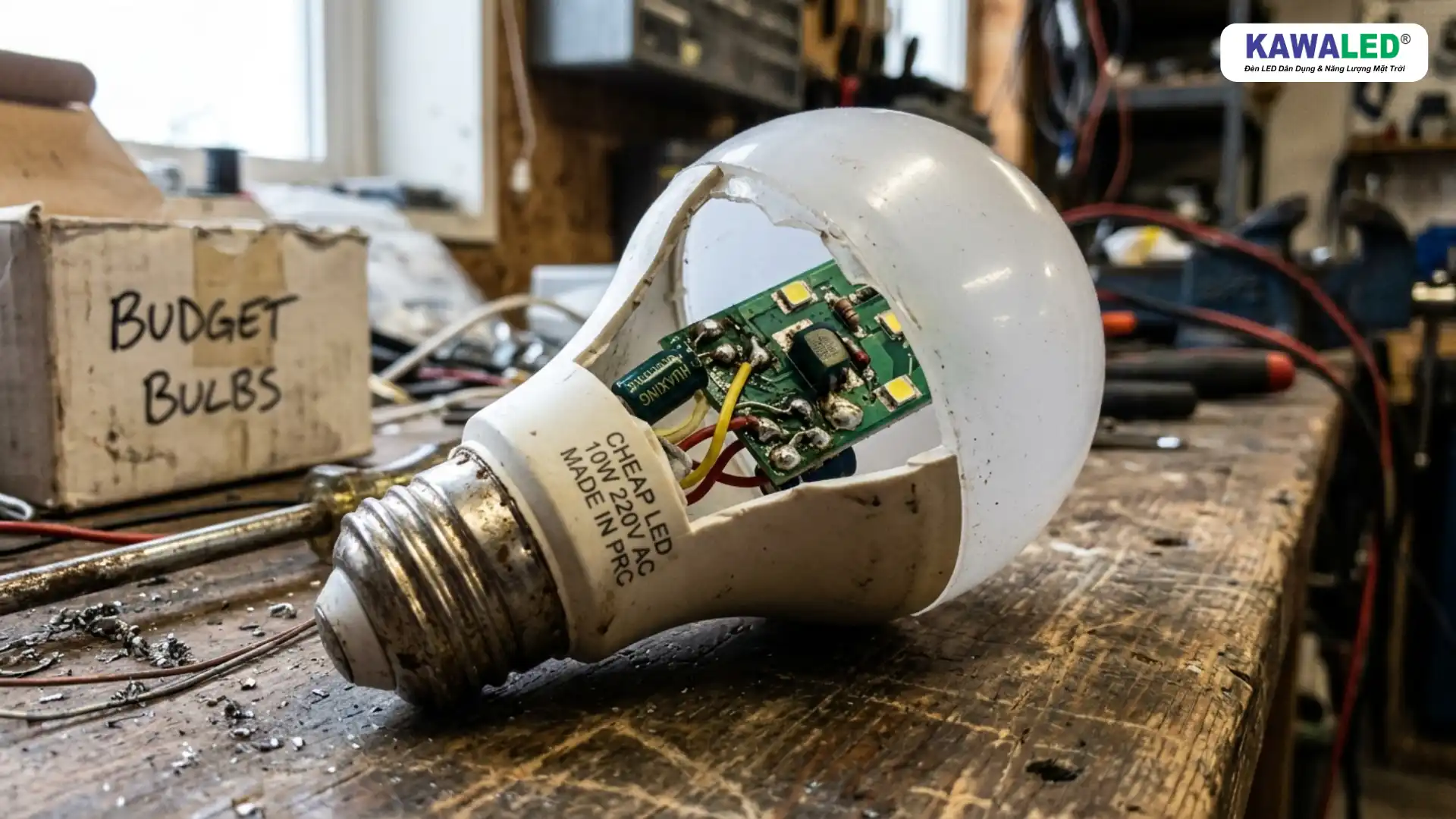 Bóng đèn led giá rẻ với mạch driver kém chất lượng