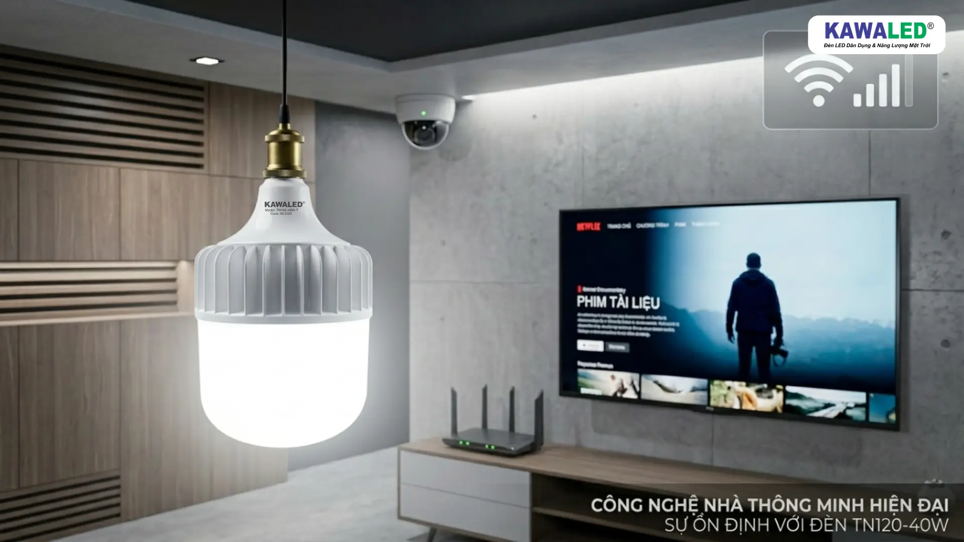 Đèn led trụ Kawaled chiếu sáng ổn định trong không gian sống