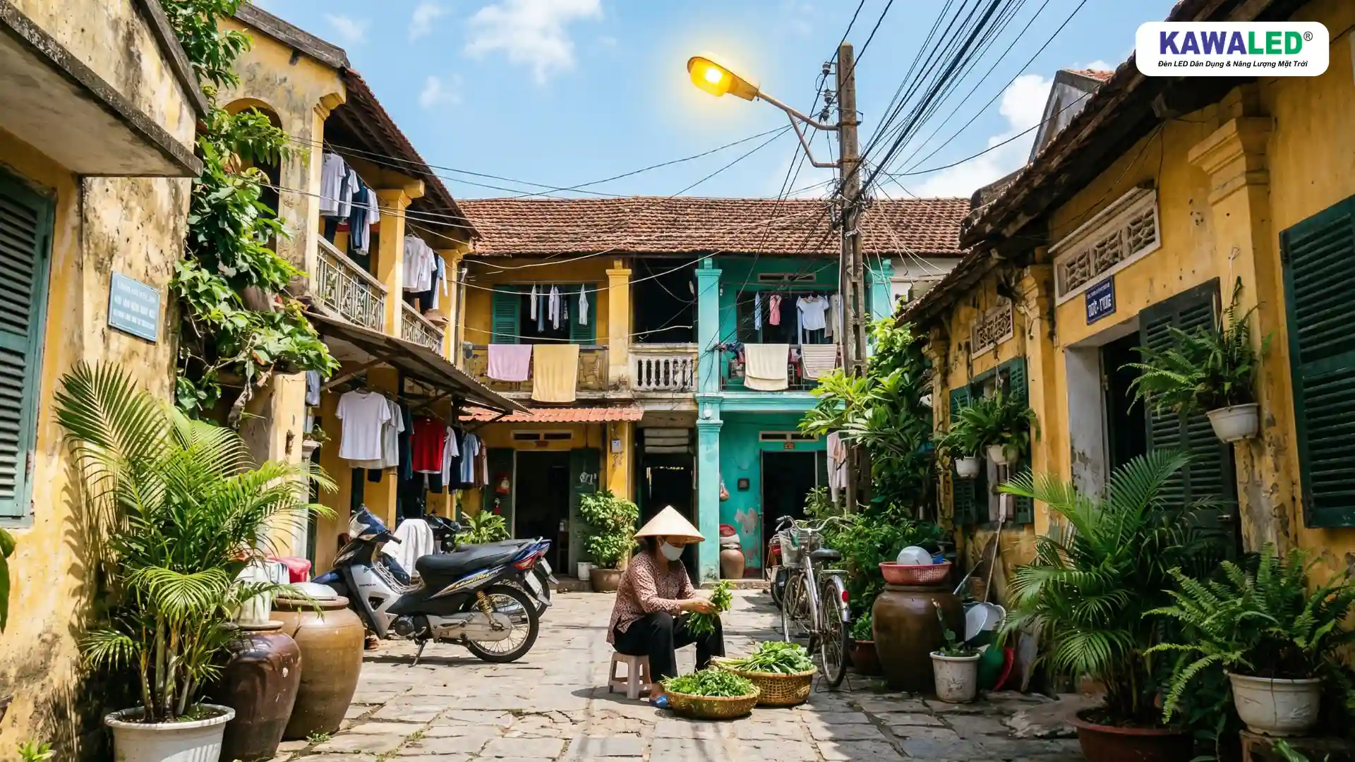 đèn ngoài trời bật ban ngày gây lãng phí điện năng