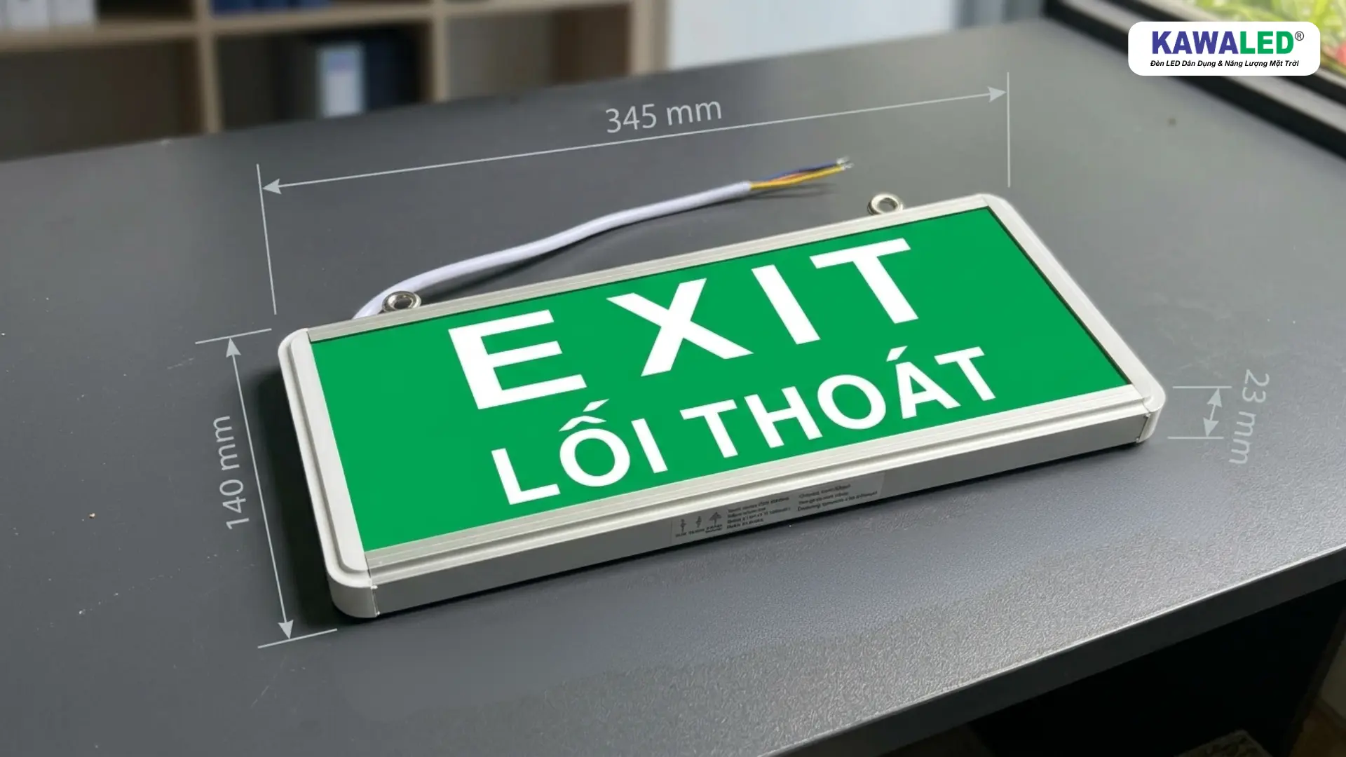 kích thước đèn exit lối thoát hiểm tiêu chuẩn