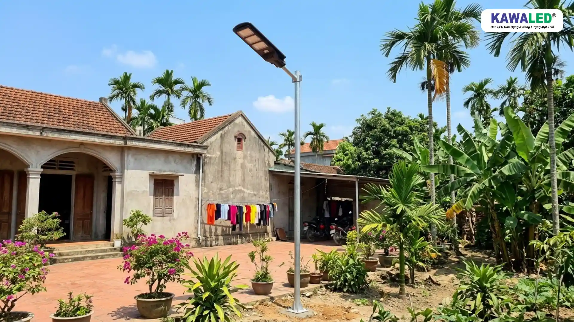 cách lắp đèn năng lượng mặt trời đúng vị trí ngoài trời