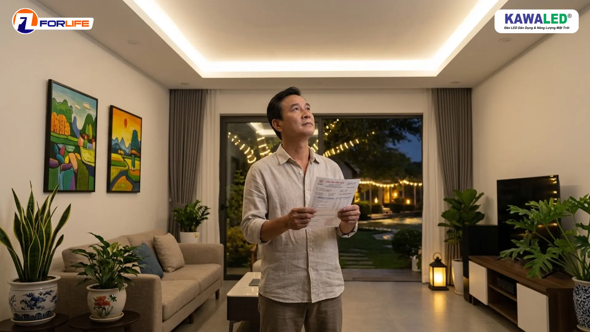 LED dây COB hắt trần phòng khách hiện đại tiết kiệm điện