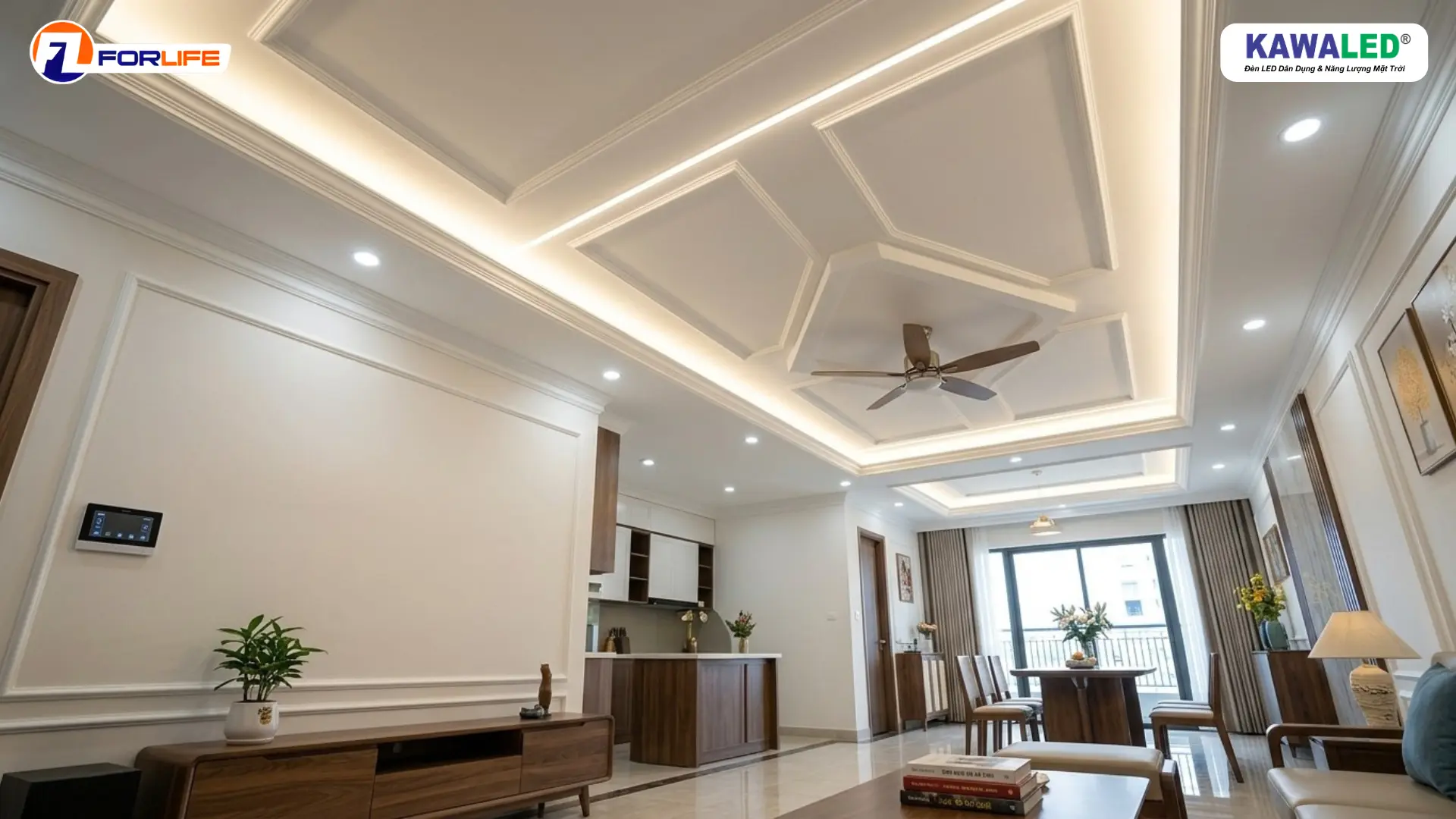 LED dây COB lắp trần thạch cao ánh sáng đều bền lâu