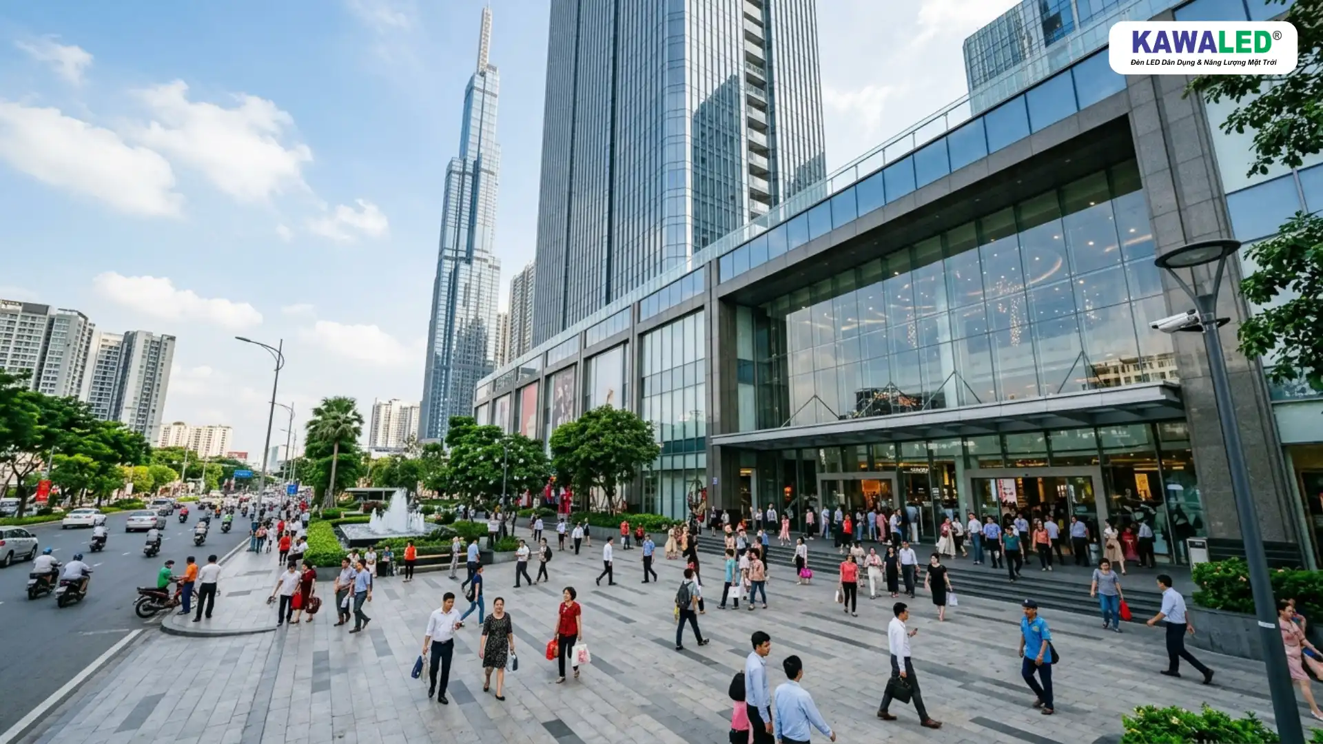 tòa nhà đông người cần đèn chiếu sáng khẩn cấp khi mất điện