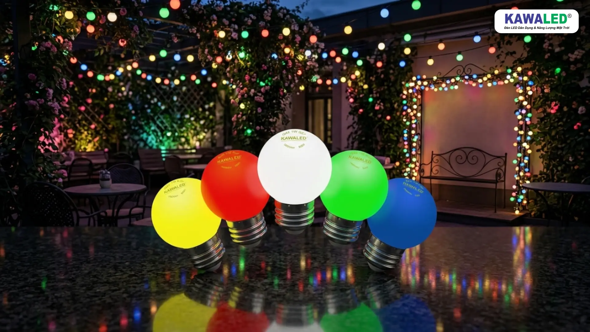 Bóng đèn trang trí KAWALED LED-B1W và LED-B2W nhiều màu