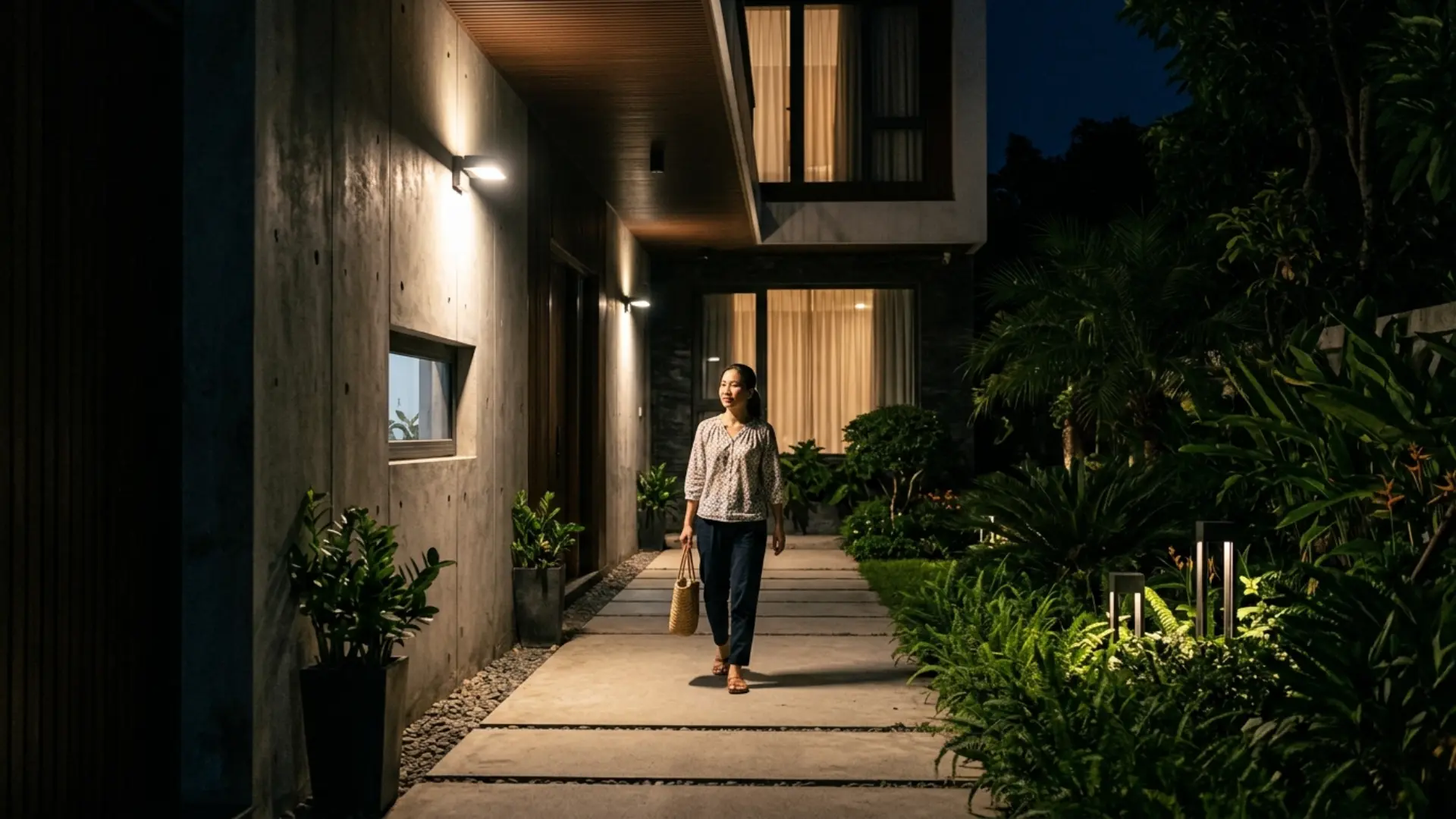 đèn cảm biến chuyển động tự bật khi có người đi qua