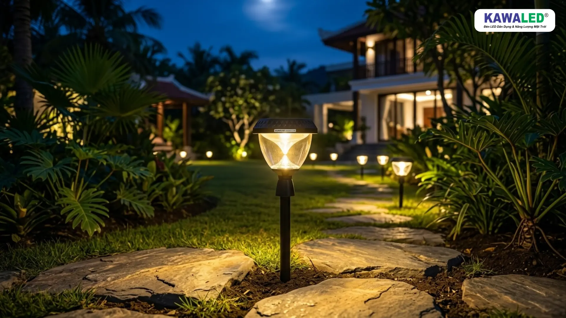 Đèn cắm cỏ năng lượng mặt trời SGC3-3M cho sân vườn resort