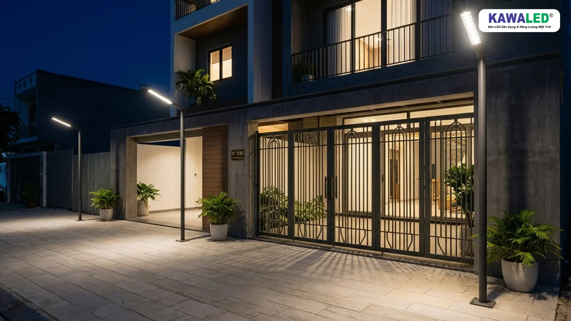 đèn led ngoài trời cổng nhà giúp tăng an toàn ban đêm
