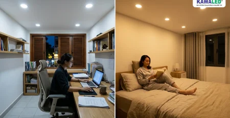 So sánh đèn led âm trần ánh sáng trắng và ánh sáng vàng trong nhà Việt Nam
