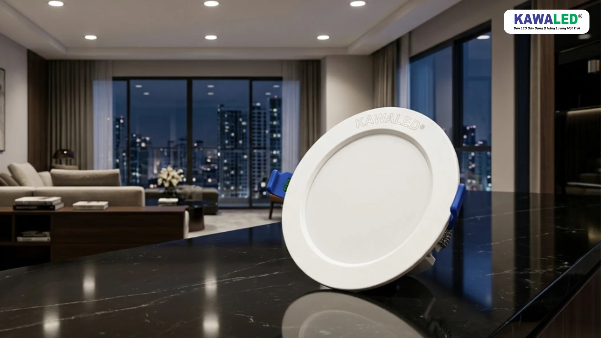 Đèn led âm trần DL90 KAWALED thiết kế hiện đại cho phòng khách