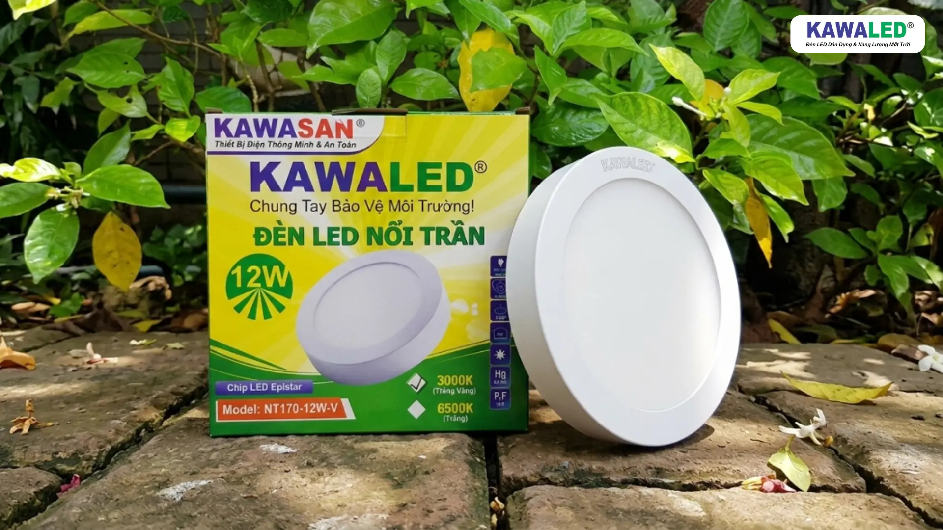 đèn led nổi trần KAWALED thiết kế tròn mỏng hiện đại