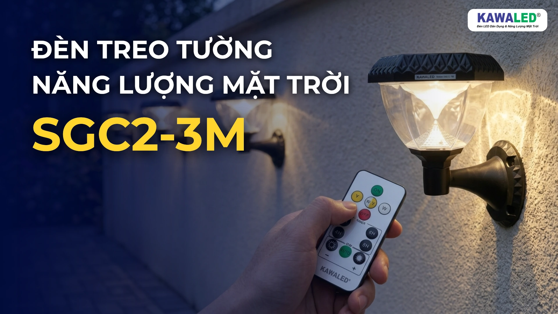 Đèn năng lượng mặt trời treo tường SGC2-3M của KAWALED