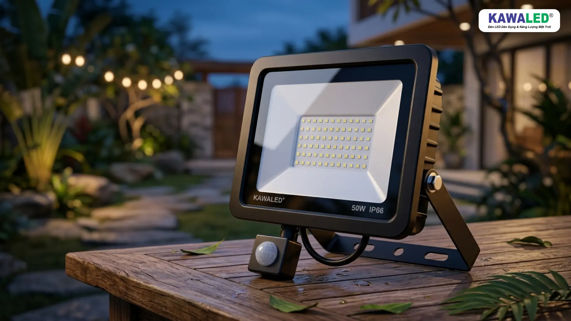 Đèn pha LED cảm ứng Kawaled FLH20W-FS23B chống nước ngoài trời