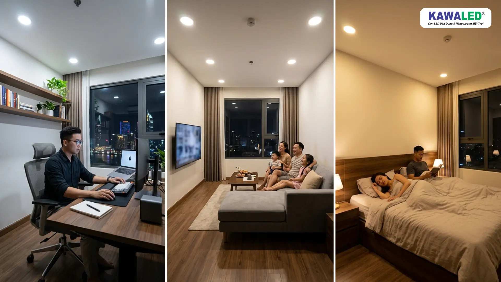 So sánh ánh sáng trắng trung tính và vàng của đèn led âm trần