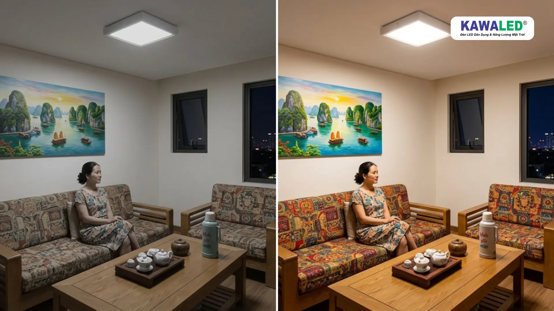 So sánh ánh sáng CRI thấp và CRI cao của đèn LED nổi trần KAWALED