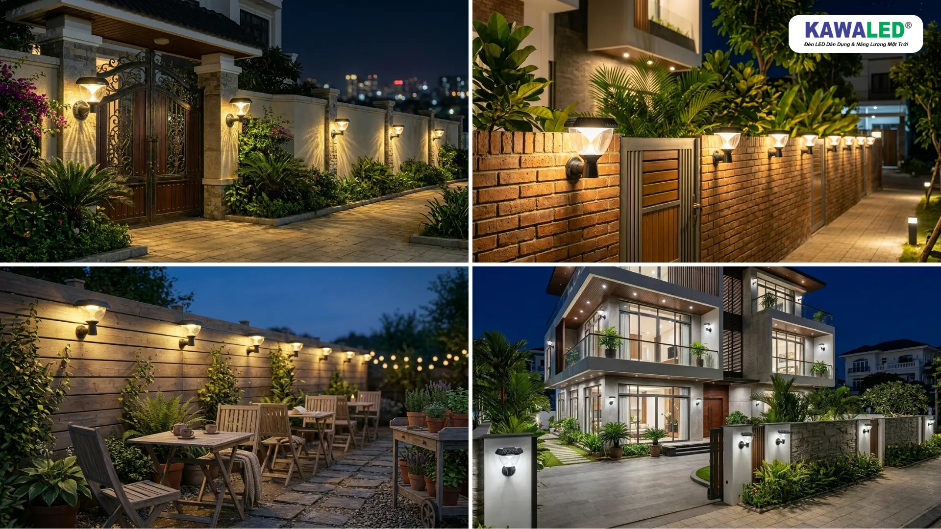 Các vị trí lắp đèn gắn tường ngoài trời cho cổng và hàng rào