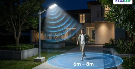Đèn cảm biến năng lượng mặt trời với phạm vi cảm biến 6 đến 8 mét