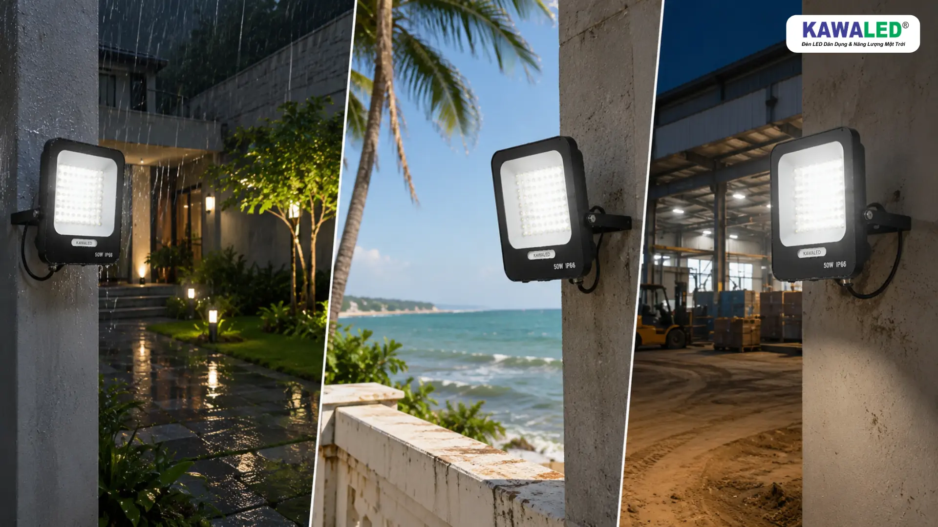 Đèn LED ngoài trời chống nước hoạt động trong nhiều môi trường