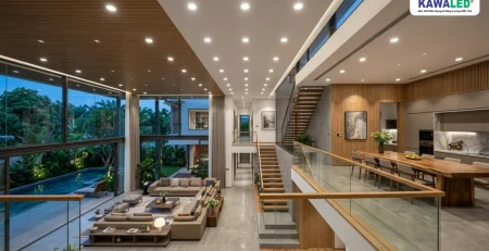 Hệ thống đèn LED âm trần 3 màu chiếu sáng toàn bộ biệt thự hiện đại