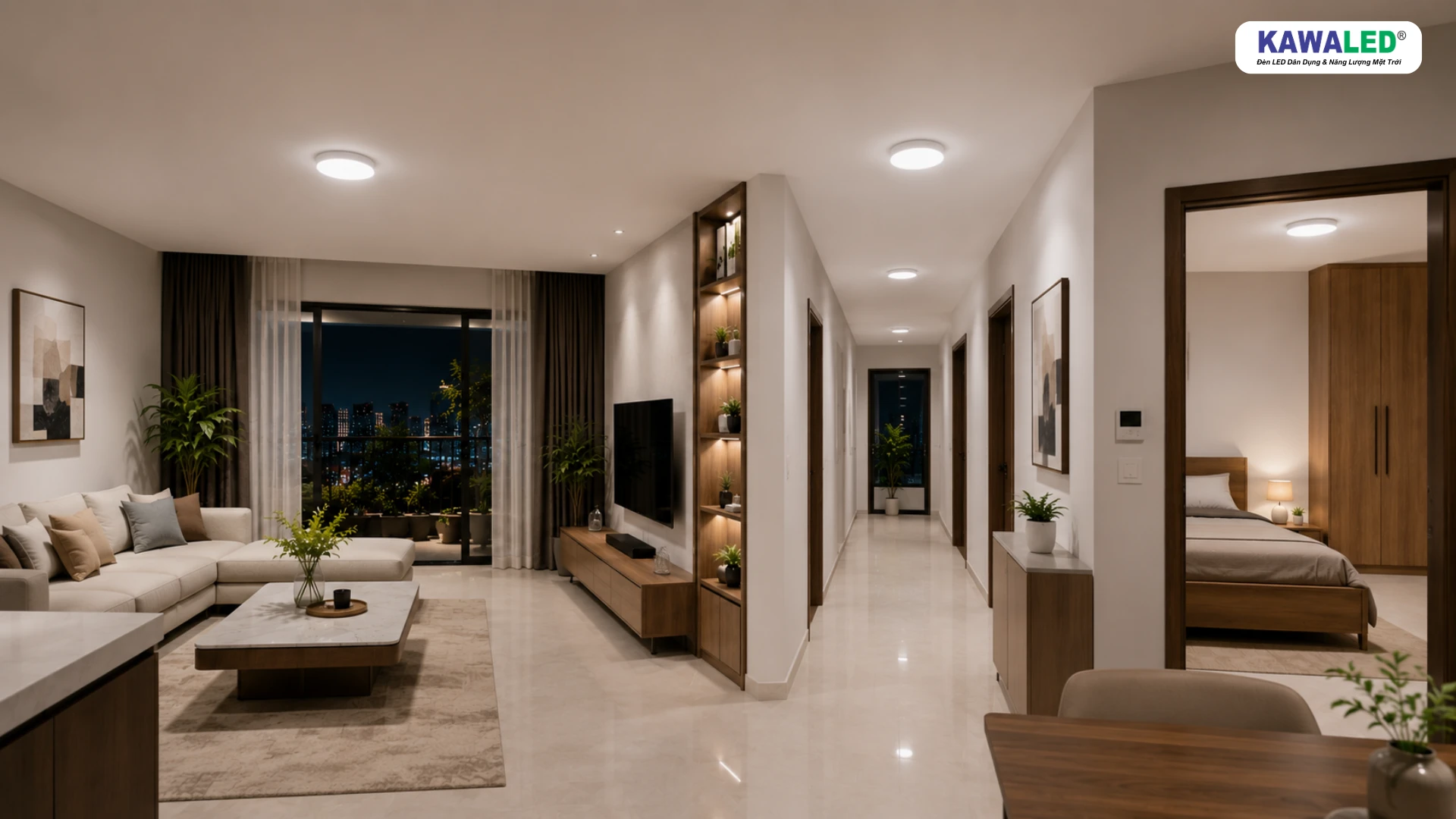 Hệ thống đèn led nổi trần KAWALED cho toàn bộ ngôi nhà