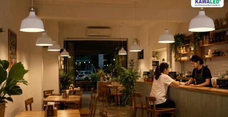 Bóng LED trụ 30W lắp chóa thả trong quán ăn gia đình