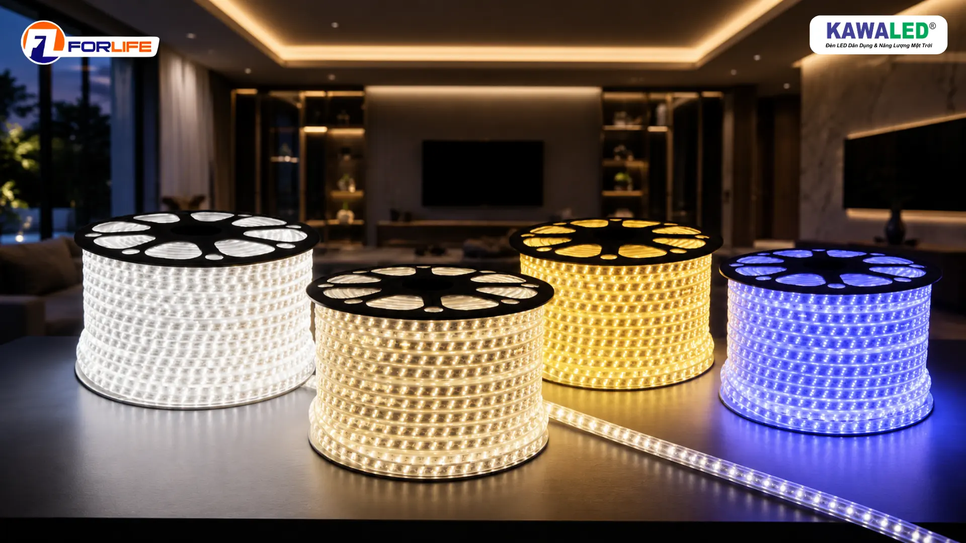Đèn led dây 3 hàng bóng 220V FL-3H-2835 ánh sáng mạnh và đều