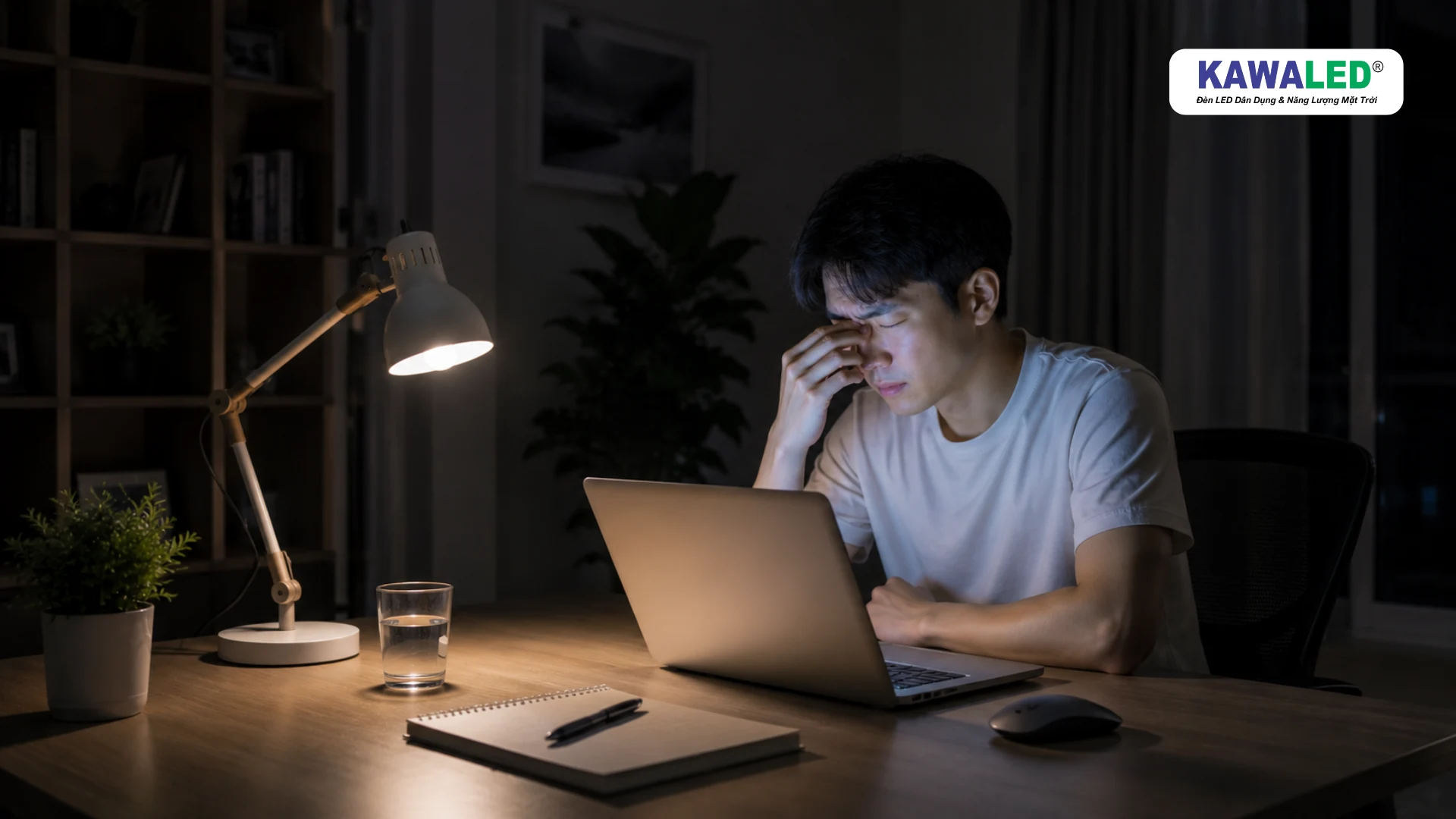Màn hình laptop quá sáng so với căn phòng tối khiến mắt người dùng nhanh mệt