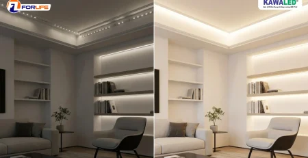 So sánh đèn led dây ánh sáng yếu và đèn led dây ánh sáng đều