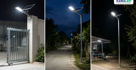 Ứng dụng đèn KAWALED STL-300W cho cổng kho, đường đi và trang trại