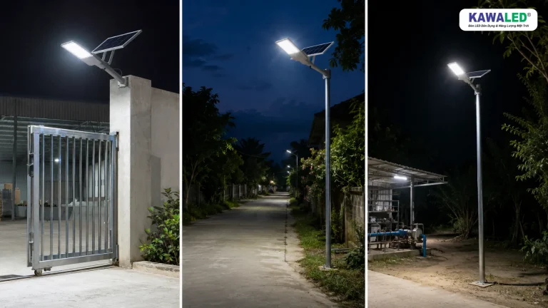 Ứng dụng đèn KAWALED STL-300W cho cổng kho, đường đi và trang trại