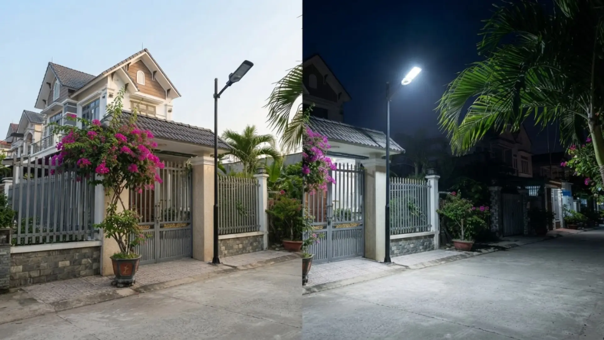 Đèn cảm ứng ánh sáng ban ngày tự tắt và ban đêm tự bật tại cổng nhà