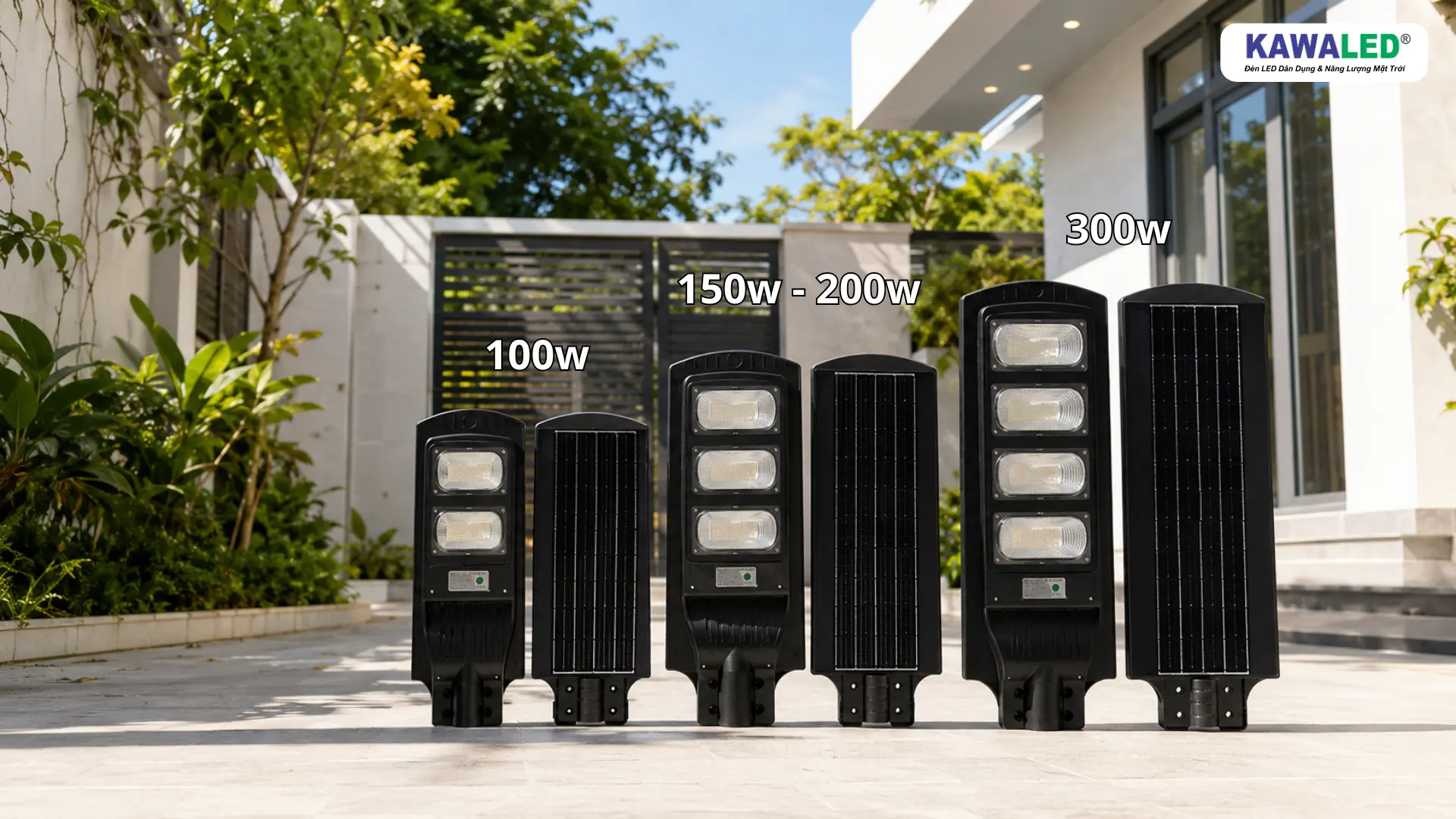 Đèn đường năng lượng mặt trời KAWALED MSL1 công suất 100W 150W 200W và 300W